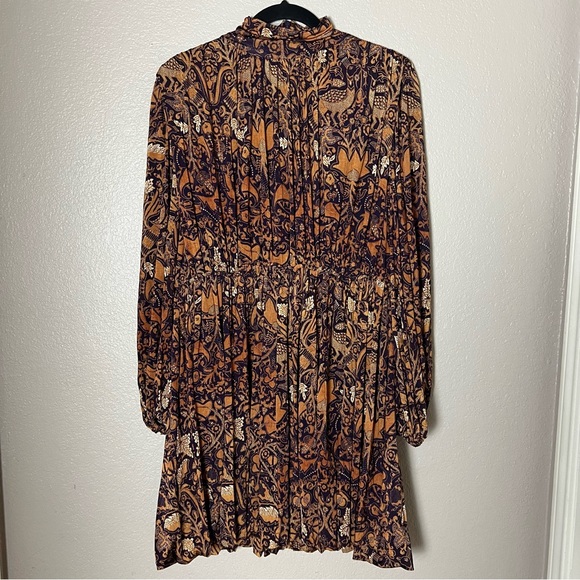 Ulla Johnson Mini Dress Small Wilhemina Celestial Orange Purple Floral Feminine - Picture 4 of 16